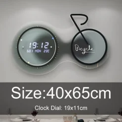 3D-LED-Fahrrad-Wanduhr – moderne, leuchtende Heimdekoration