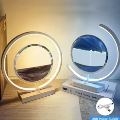 3D-LED-Sandkunstlampe – fließendes Licht, Heimdekoration