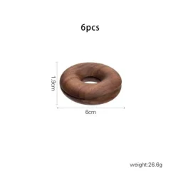 Donut-Verschlussklammern aus Holz – 6er-Set Zubehör zur Lebensmittelaufbewahrung