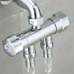 Doppelkopf-Gartenwasserhahn - Wasserstation mit zwei Wasserhähnen für den Außenbereich