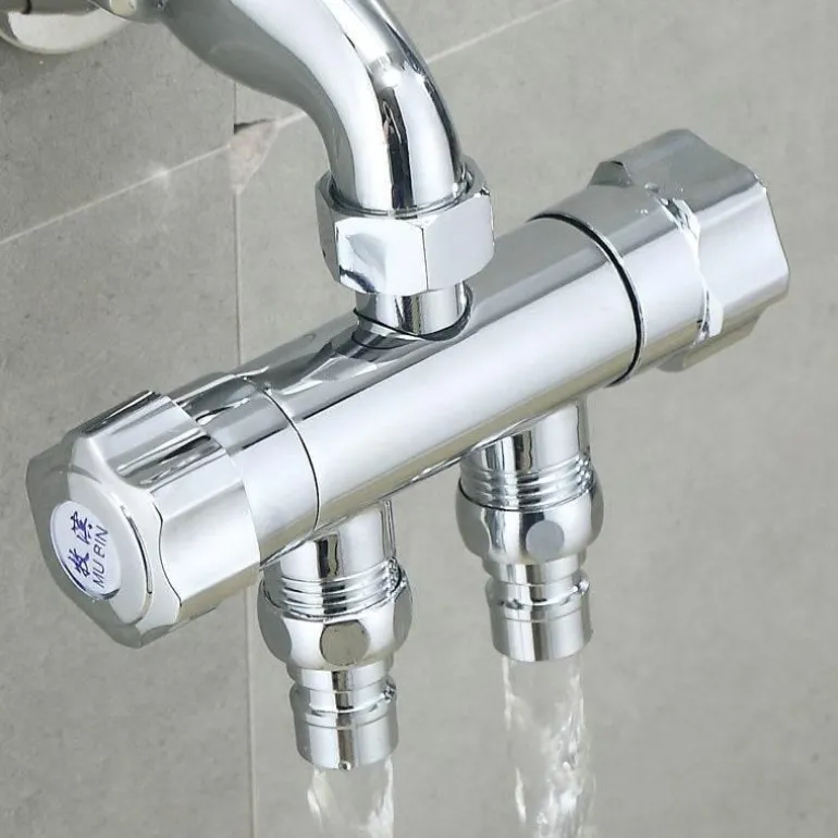 Doppelkopf-Gartenwasserhahn - Wasserstation mit zwei Wasserhähnen für den Außenbereich