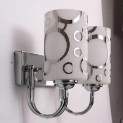 Doppelköpfige Wandleuchte aus Blasenglas – Moderne dekorative Beleuchtung