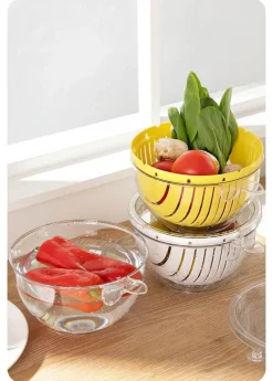 Doppelschichtiger Abtropfkorb – Schnellabtropf-Küchenwerkzeug