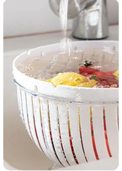 Doppelschichtiger Abtropfkorb – Schnellabtropf-Küchenwerkzeug