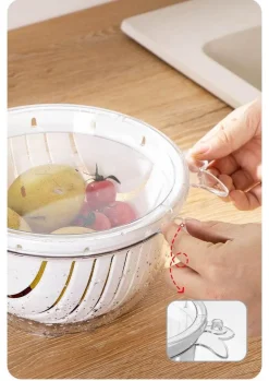 Doppelschichtiger Abtropfkorb – Schnellabtropf-Küchenwerkzeug