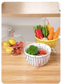 Doppelschichtiger Abtropfkorb – Schnellabtropf-Küchenwerkzeug