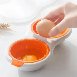 Doppelschichtiger Eierkocher aus Silikon für perfekt pochierte Eier, mikrowellengeeignet