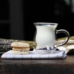 Doppelschichtiger Glasbecher - Kuh-Design