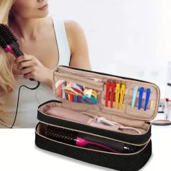 Doppelschichtiger Kosmetik-Organizer mit großem Fassungsvermögen – Reise-Make-up-Tasche