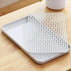 Doppelschichtiges Abtropftablett – leicht zu reinigender Küchen-Organizer