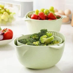 Doppelschichtiges Küchensieb - Multifunktionaler Abtropfkorb