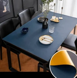 Doppelseitige, wasserdichte Tischmatte aus Leder – Esszimmerzubehör