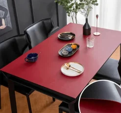 Doppelseitige, wasserdichte Tischmatte aus Leder – Esszimmerzubehör