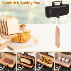 Doppelseitiger Sandwichmaker mit Antihaftbeschichtung – Schnellgrill für einfache Snacks