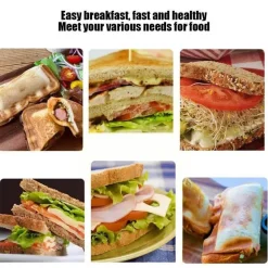 Doppelseitiger Sandwichmaker mit Antihaftbeschichtung – Schnellgrill für einfache Snacks