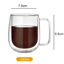 Doppelt isolierter Glasbecher – handgefertigter Thermo-Kaffeebecher