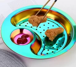 Doppeltes Frühstückstablett aus Edelstahl – Kreative Servierplatte