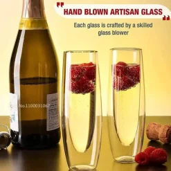 Doppelwandige Champagnergläser - 6-teiliges Hochzeitsset