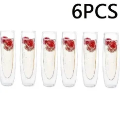 Doppelwandige Champagnergläser - 6-teiliges Hochzeitsset