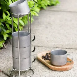 Doppelwandige Kaffeetassen aus Edelstahl – 5er-Pack isolierte Becher für heiße und kalte Getränke