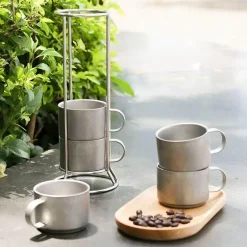 Doppelwandige Kaffeetassen aus Edelstahl – 5er-Pack isolierte Becher für heiße und kalte Getränke