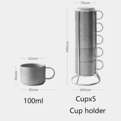 Doppelwandige Kaffeetassen aus Edelstahl – 5er-Pack isolierte Becher für heiße und kalte Getränke