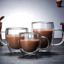 Doppelwandiger Kaffeebecher aus Glas – hitzebeständige Espresso-Cocktailtasse