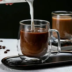 Doppelwandiger Kaffeebecher aus Glas – hitzebeständige Espresso-Cocktailtasse