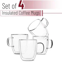 Doppelwandiger Kaffeebecher aus Glas – hitzebeständiger Latte-Saftbecher, 250–350 ml