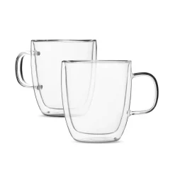 Doppelwandiger Kaffeebecher aus Glas – hitzebeständiger Latte-Saftbecher, 250–350 ml