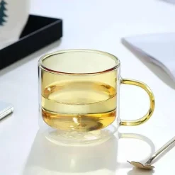 Doppelwandiges Glasbecher-Set – 250 ml für Kaffee, Tee, Wein, Whiskey, Saft