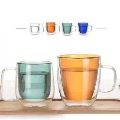 Doppelwandiges mehrfarbiges Weinglas-Set – Stilvolle Cocktailbecher