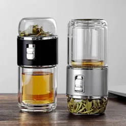 Doppelwandiges Tee-Ei aus Glas – vielseitige Thermoskanne für heiße und kalte Getränke