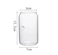 Dosenförmiges Trinkglas-Set mit Deckel und Strohhalm - Ästhetische Becher