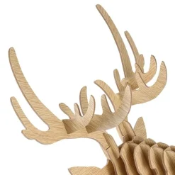 3D-Puzzle aus Holz mit Hirschkopf – dekorative Wandkunst für die Inneneinrichtung