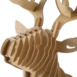 3D-Puzzle aus Holz mit Hirschkopf – dekorative Wandkunst für die Inneneinrichtung