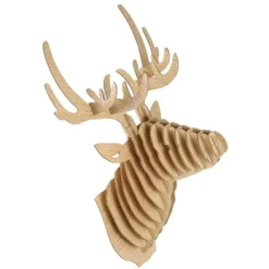 3D-Puzzle aus Holz mit Hirschkopf – dekorative Wandkunst für die Inneneinrichtung