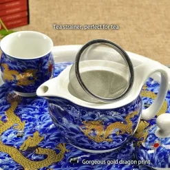 Drachen-Porzellan-Teekannen-Set – Kung-Fu-Puer-Oolong-Teegeschirr