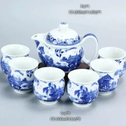 Drachen-Porzellan-Teekannen-Set – Kung-Fu-Puer-Oolong-Teegeschirr