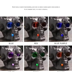 Drachenschädel LED Räuchergefäß - Gothic Home Decor Aromatherapie Diffusor