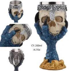 Drachenschädel-Kelch - Gothic-Weinglas aus Kunstharz für Cocktails