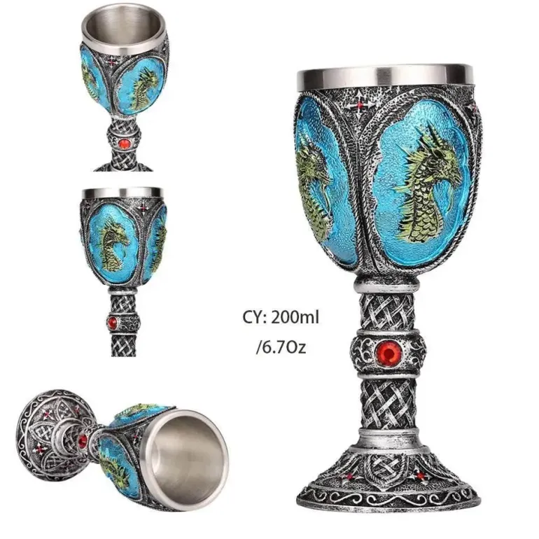 Drachenschädel-Kelch - Gothic-Weinglas aus Kunstharz für Cocktails