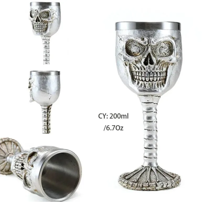 Drachenschädel-Kelch - Gothic-Weinglas aus Kunstharz für Cocktails