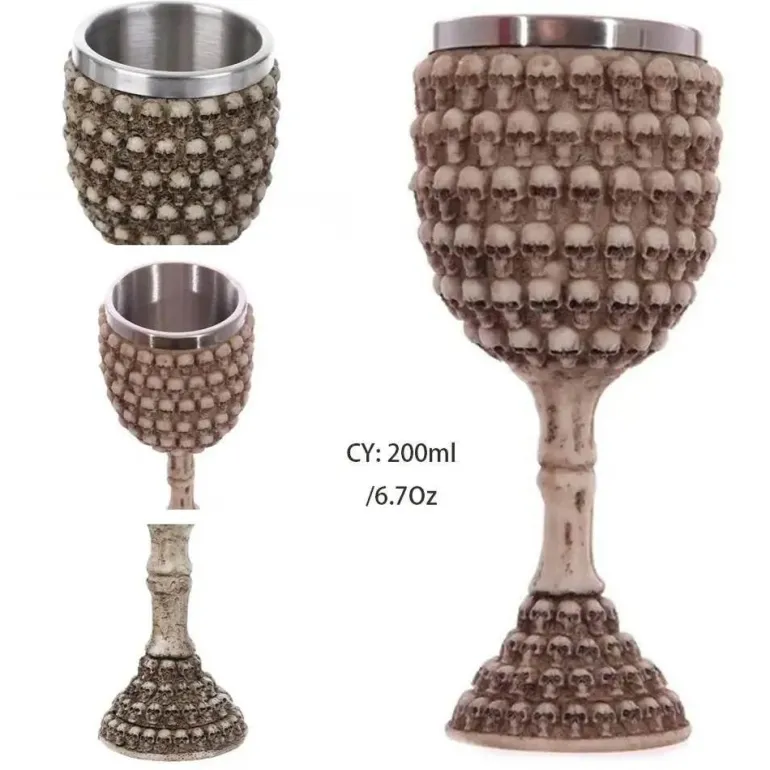 Drachenschädel-Kelch - Gothic-Weinglas aus Kunstharz für Cocktails