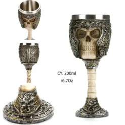 Drachenschädel-Kelch - Gothic-Weinglas aus Kunstharz für Cocktails
