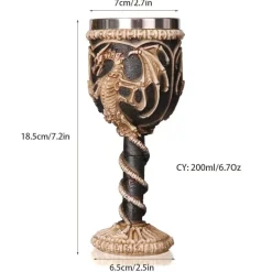 Drachenschädel-Kelch - Gothic-Weinglas aus Kunstharz für Cocktails