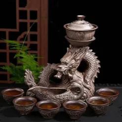 Drachen-Teeservice aus Keramik – Tragbares traditionelles Teeservice