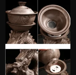 Drachen-Teeservice aus Keramik – Tragbares traditionelles Teeservice