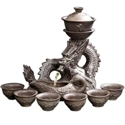Drachen-Teeservice aus Keramik – Tragbares traditionelles Teeservice