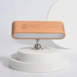 Drehbare magnetische LED-Nachtlampe - wiederaufladbare Schreibtischlampe aus Holz